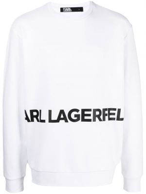 Trykt bomull sweatshirt Karl Lagerfeld hvit