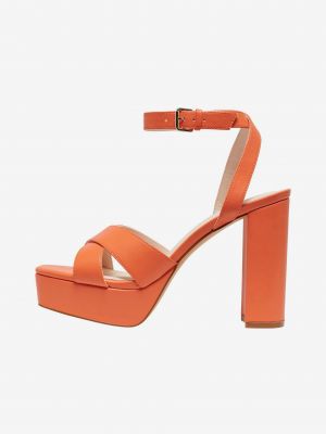 Sandály na podpatku Only oranžové