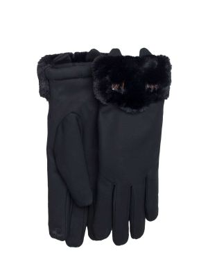 Zateplené rukavice s kožíškem Fashionhunters černé