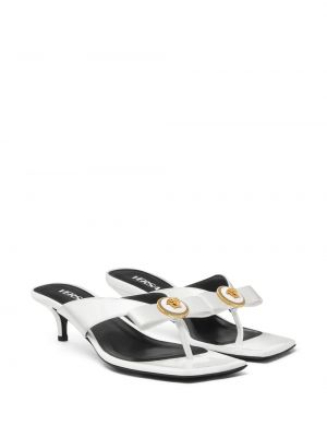 Kožené sandály Versace bílé
