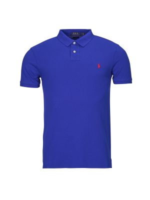 Mrežasta polo majica slim fit kratki rukavi Polo Ralph Lauren plava