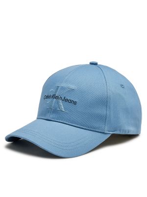 Gorra con bordado de algodón Calvin Klein Jeans azul
