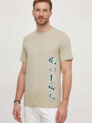 Koszulka z nadrukiem Guess zielona