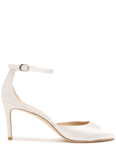 Satin sandaler med stropper Stuart Weitzman hvid