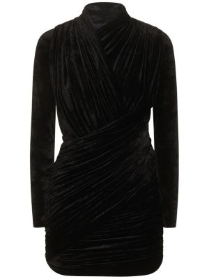 Drapované viskózové mini šaty Balenciaga černé