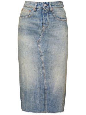 Bavlnená džínsová sukňa Mm6 Maison Margiela modrá