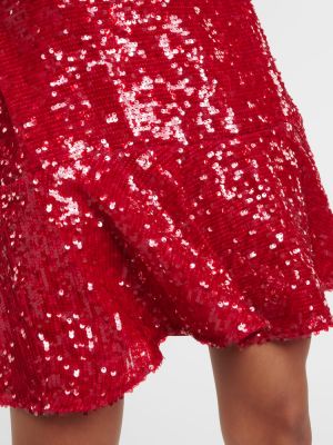 Mini vestido con lentejuelas con lazo Erdem rojo