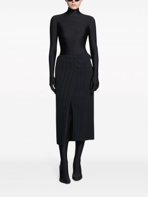 Spódnica midi plisowana Balenciaga czarna