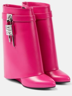 Ankle boots skórzane Givenchy różowe