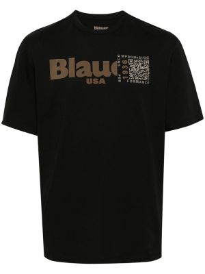 Kokvilnas t-krekls džersija Blauer melns