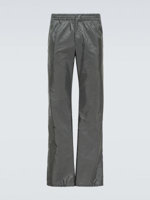 Pantaloni dritti di nylon Prada grigio