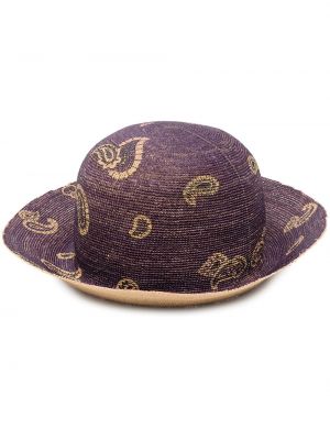 Paisley trykt solhatt Etro lilla