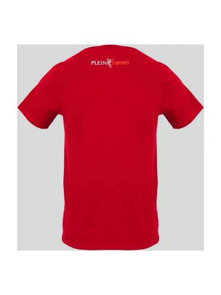Camiseta de algodón manga corta de cuello redondo Plein Sport rojo