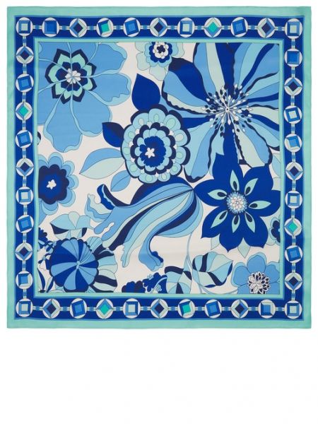 Pañuelo de flores Rixo azul