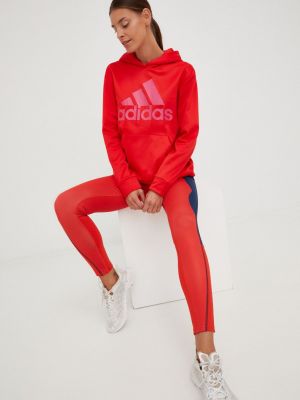 Tajice s printom Adidas Performance crvena