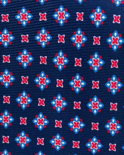 Corbata con bordado con estampado geométrico Kiton azul