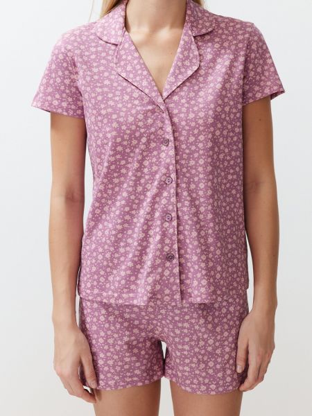 Adīti kokvilnas pidžama Trendyol rozā