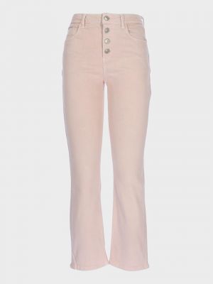 Прямые брюки с высокой талией на пуговицах слим Cross Jeans розовые