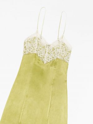 Gėlėtas šilkinis suknele v formos iškirpte Jason Wu žalia