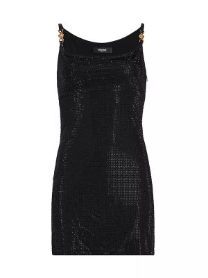 Мини-платье без рукавов, украшенное кристаллами Versace черный