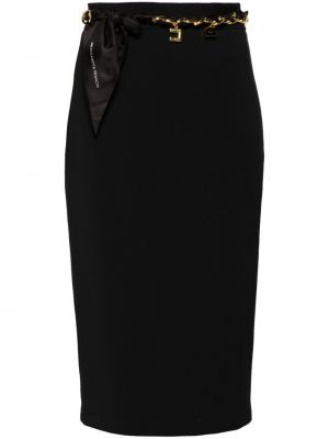 Midi suknja od krep Elisabetta Franchi crna