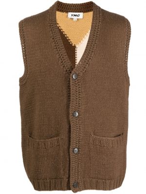 Ärmlös cardigan Ymc brun