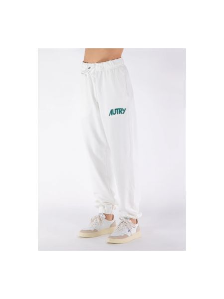 Pantalones de chándal de algodón con estampado Autry blanco