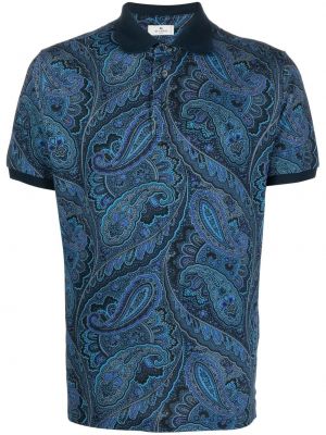 Poloskjorte med print med paisley-trykk Etro blå