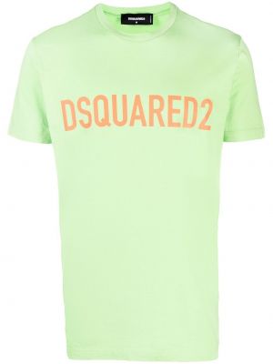 T-shirt con stampa con scollo tondo Dsquared2 verde