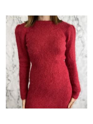 Dzianinowa sukienka mini z otwartymi plecami Ba&sh czerwona