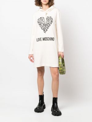 Šaty s kapucí s potiskem Love Moschino