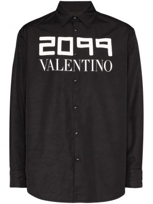 Koszula z nadrukiem Valentino czarna