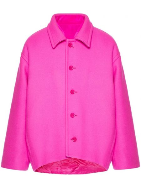 Reverzibilna vunena jakna Valentino Garavani ružičasta