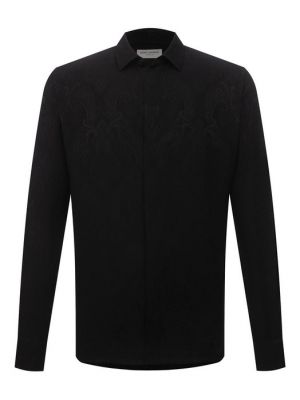 Шелковая рубашка Saint Laurent черная