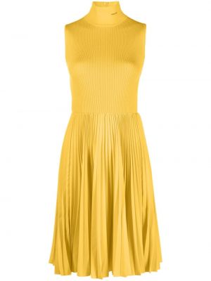 Plisované šaty Prada Pre-owned žluté