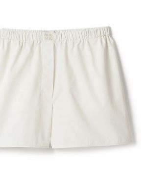 Shorts mit stickerei aus baumwoll Miu Miu weiß