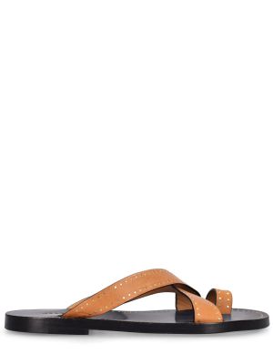 Kožené sandále bez podpätku Isabel Marant čierna