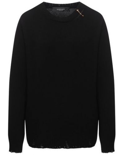 Кашемировый пуловер Versace черный