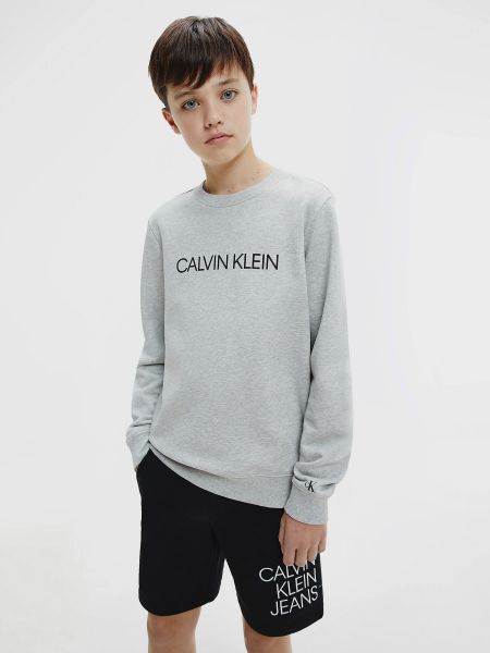 Хлопковый свитшот Calvin Klein серый