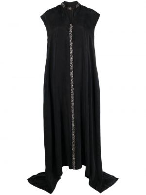 Krištáľové dlouhé šaty s výstrihom do v Atu Body Couture čierna