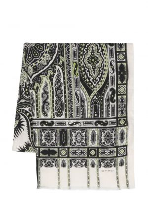 Кашмирен копринен шал с принт Etro черно