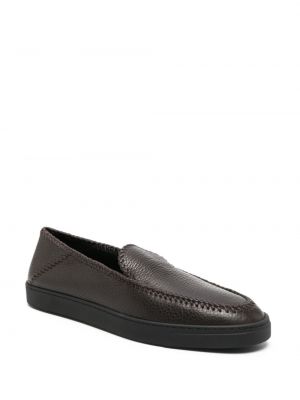 Nahast loafer-kingad Giorgio Armani pruun