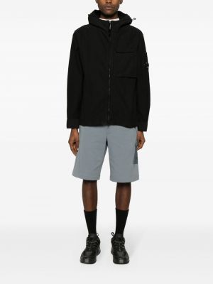 Bavlněná košile na zip s kapucí C.p. Company černá