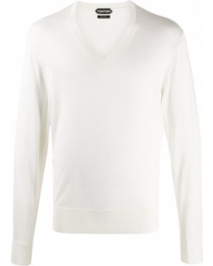 Jersey con escote v de tela jersey Tom Ford blanco