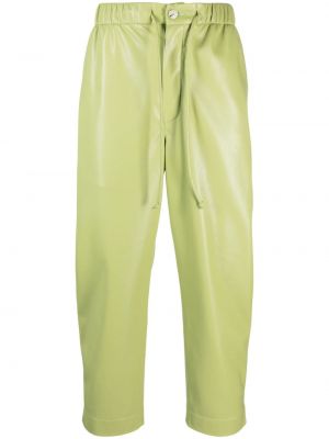 Pantaloni din piele Nanushka verde