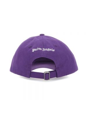 Gorra con bordado de algodón Palm Angels violeta