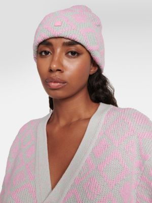 Памучна вълнена шапка Acne Studios розово