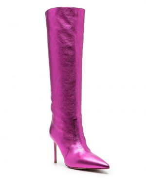 Kožené kotníkové boty Bettina Vermillon růžové