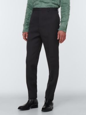 Spodnie klasyczne wełniane slim fit Jil Sander czarne