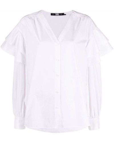 Блузка из поплина Karl Lagerfeld, белый